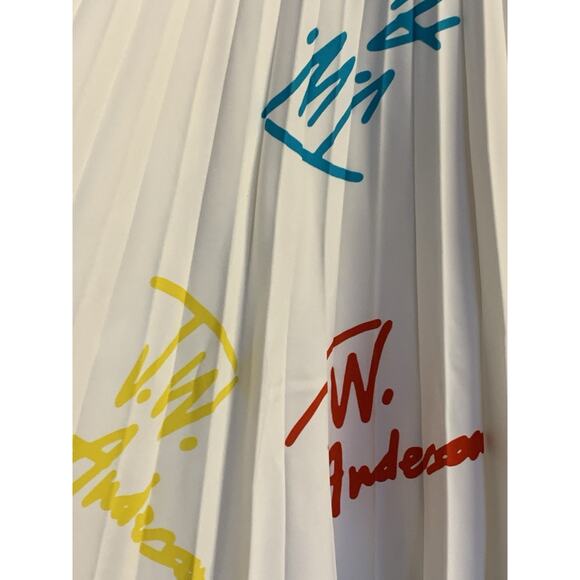 J.W. Anderson Multi Color Pleated Logo Skirt Size 6 - Picture 3 of 9